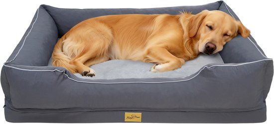 BingoPaw XXL Luxe Hondensofa - Orthopedisch Traagschuim - Anti-Slip - Grijs - XXL (111x88cm)