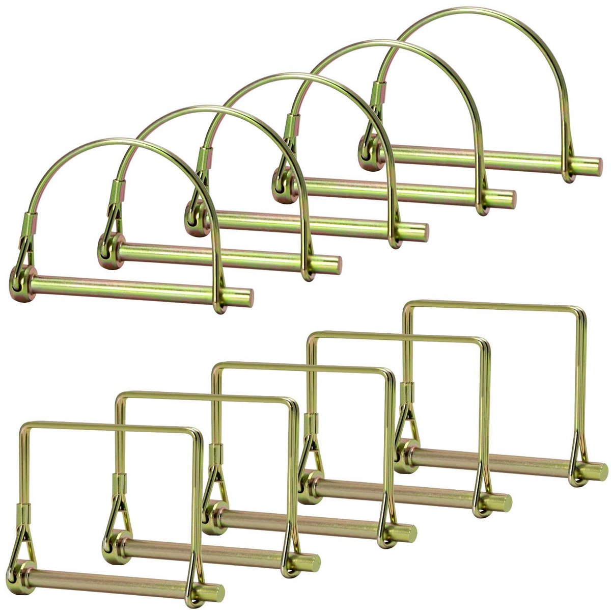 One cotter pin 1/4 inch 6.3mm, top link pin voor tuinieren en landbouw, 10 stuks voor trailer en latching toepassingen