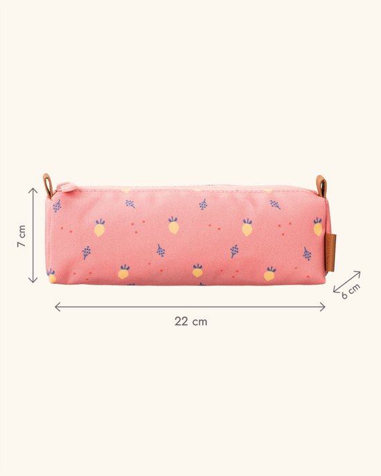 Trousse Fresk - 22 x 6 x 7 cm - Trousse imperméable - Étuis École - Pot à crayons pour Enfants - Fournitures scolaires - Rose clair - Fruits Summer