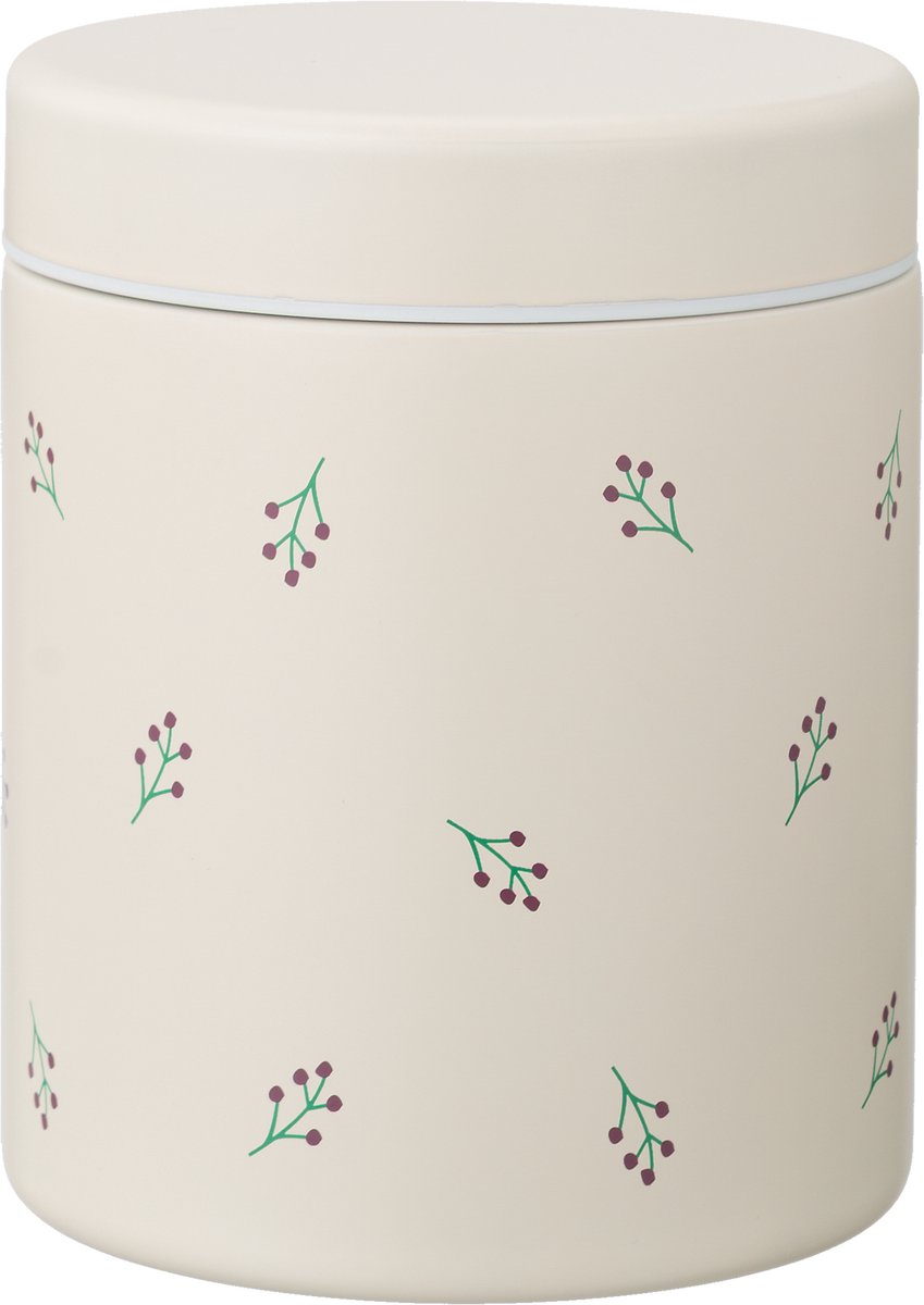 FreskThermos Lunchbox 500 ml - RVS Voedselcontainer – BPA-vrij – Lekvrije dop – Thermosbeker – Food Jar tot 6 Uur Warm – Lunchpot - Voedselpot - Ecru - Berries