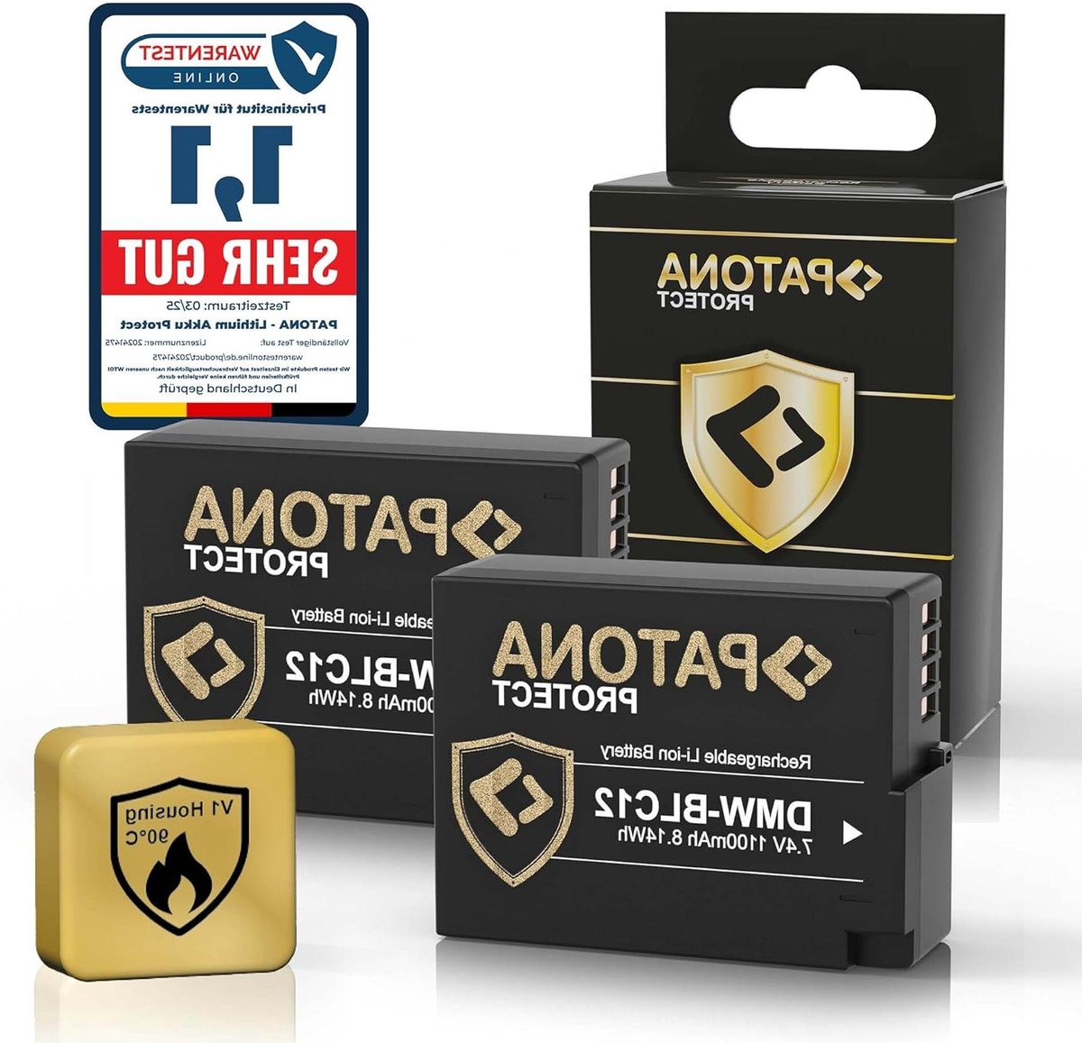 Camera Accu Set - Reserve Batterij - Fotograferen - Hittebestendige Behuizing - 1100 mAh - Zwart
