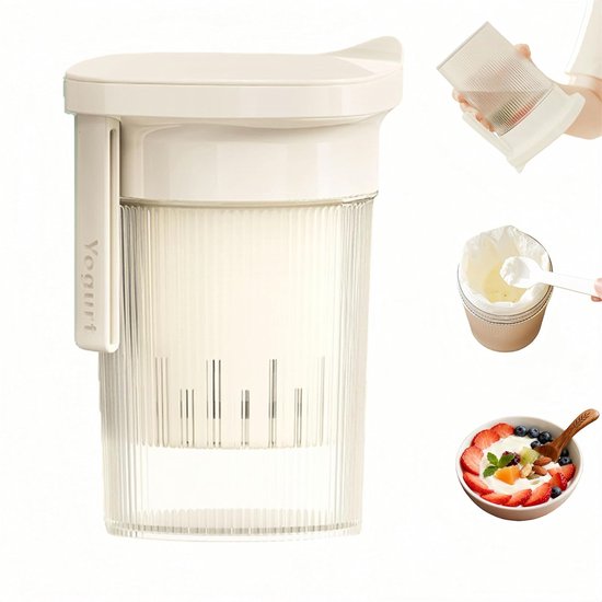 Griekse Yoghurt Maker Zeef, Roestvrijstalen Yoghurt Filter met Extra Fijne Zeef Mand, Wei Scheiding Kaas Griekse Yoghurt Melk Maker Seperator voor Thuisgebruik Griekse Yoghurt Maker Zeef, Roestvrijstalen Yoghurt Filter met Extra Fijne Zeef Mand, Wei Scheiding Kaas Griekse Yoghurt Melk Maker Seperator voor Thuisgebruik