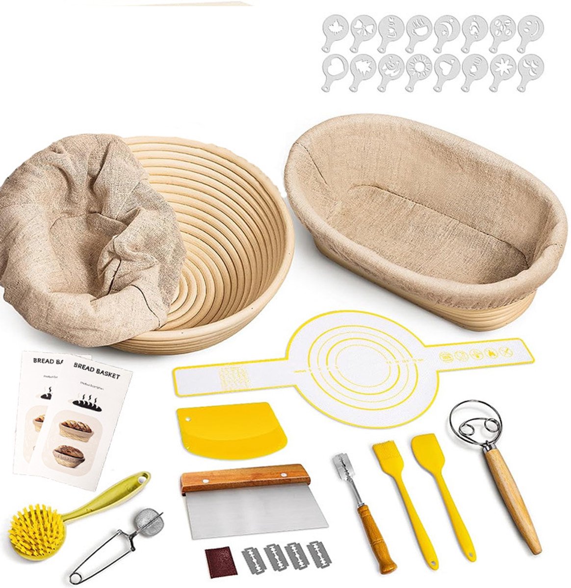 Broodrijsmand & Bakgereedschap Set, Complete Broodbakset voor Thuisgebruik