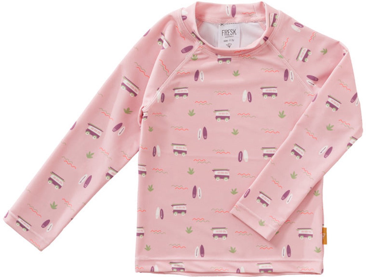 Fresk Zwemshirt 98 - Sneldrogende Zwemkleding voor Kinderen - UPF 50 - Zwemshirt voor Meisjes - Zwempak met Lange Mouwen - Roze - Surf Girl