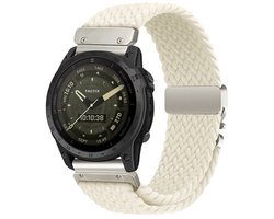 By Qubix - Geschikt voor Garmin bandje - 22mm Quickfit - Braided nylon band met parachute sluiting - Sterrenlicht - Geschikt voor Garmin Forerunner 745 / 935 / 945 / 955 / 965