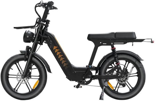 QMWHEEL D50 Elektrische Fatbike - Lage Instap - 20 Inch - 250W Motor - 7 Versnellingen - 60 km Actieradius - Hydraulische Schijfremmen - Zwart van QmWheel — afbeelding 3