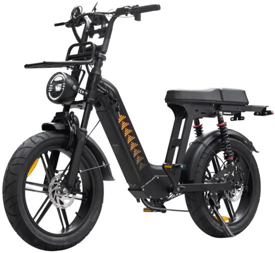 QMWHEEL D50 Elektrische Fatbike - Lage Instap - 20 Inch - 250W Motor - 7 Versnellingen - 60 km Actieradius - Hydraulische Schijfremmen - Zwart van QmWheel — afbeelding 2