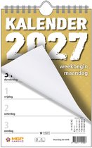 MGPcards - Weekblok met Wire-O binding 2027 - Week begint op maandag - 13,5 x 20,5 cm - Oker