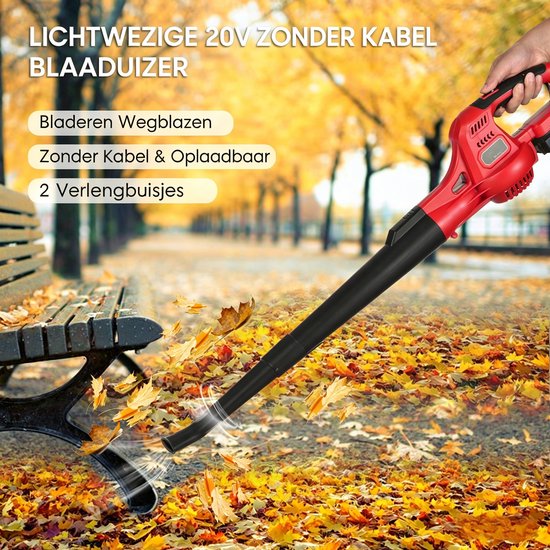 Accu Bladblazer 20V - Blazer - Luchtsnelheid 130 km/u - 2 Snelheden - Rood - Incl. 2.0Ah accu — afbeelding 4
