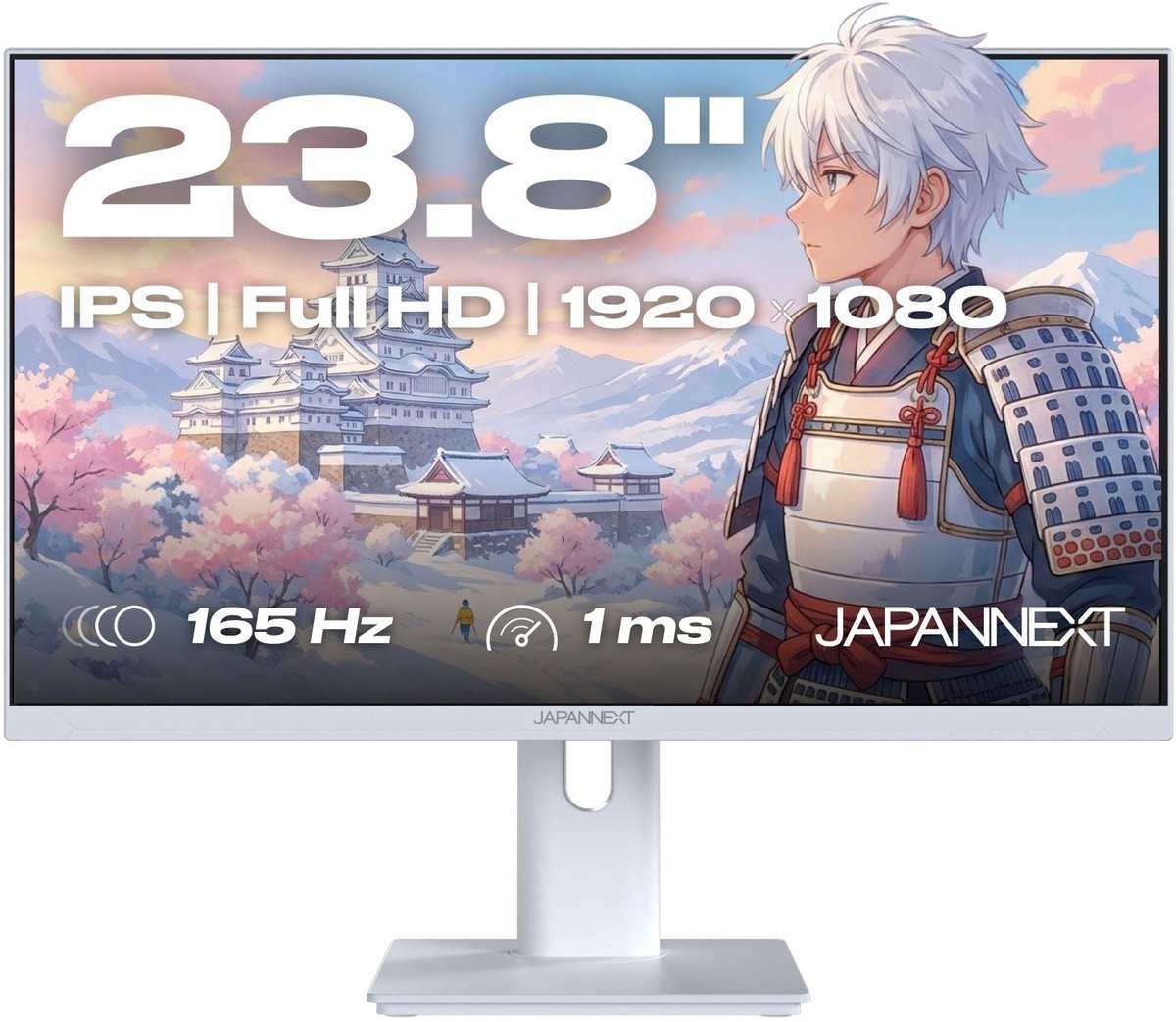 JAPANNEXT Gaming Monitor 23.8" IPS Full HD (1920x1080) 165Hz 1ms Wit | JN-I238F165-HSP-W