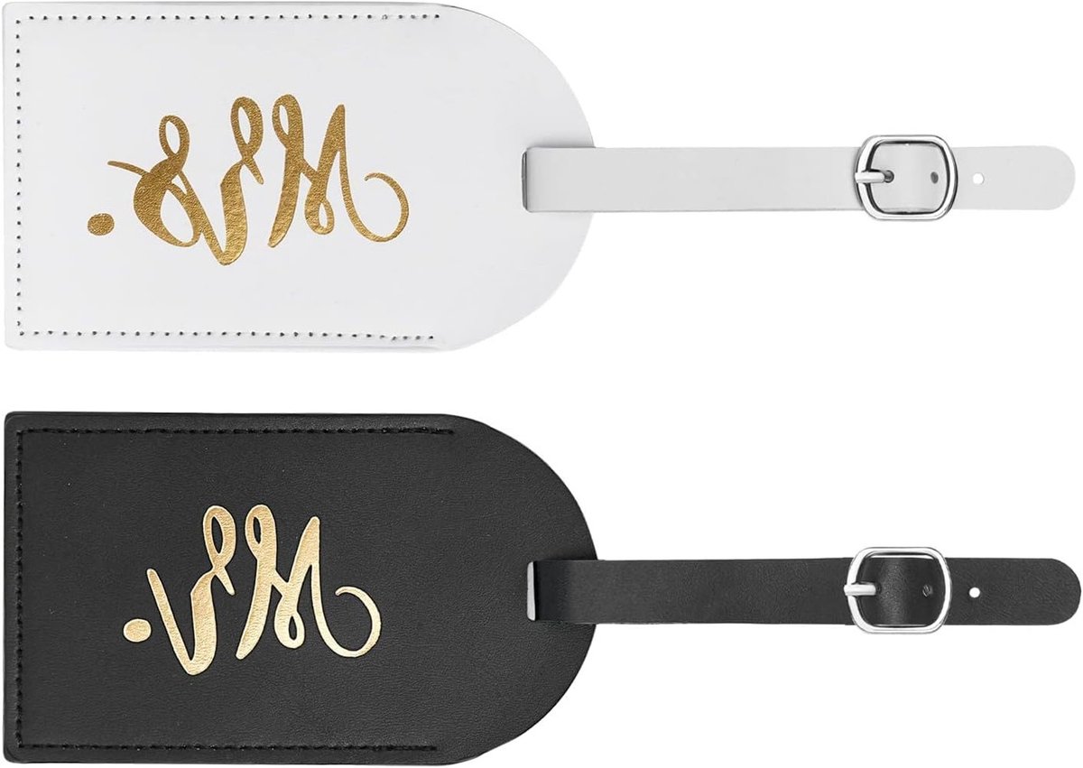 Set van 2 Leren Bagagetags voor Koffers en Handtassen - Reisaccessoires voor Trouwen en Cadeaus voor Stellen