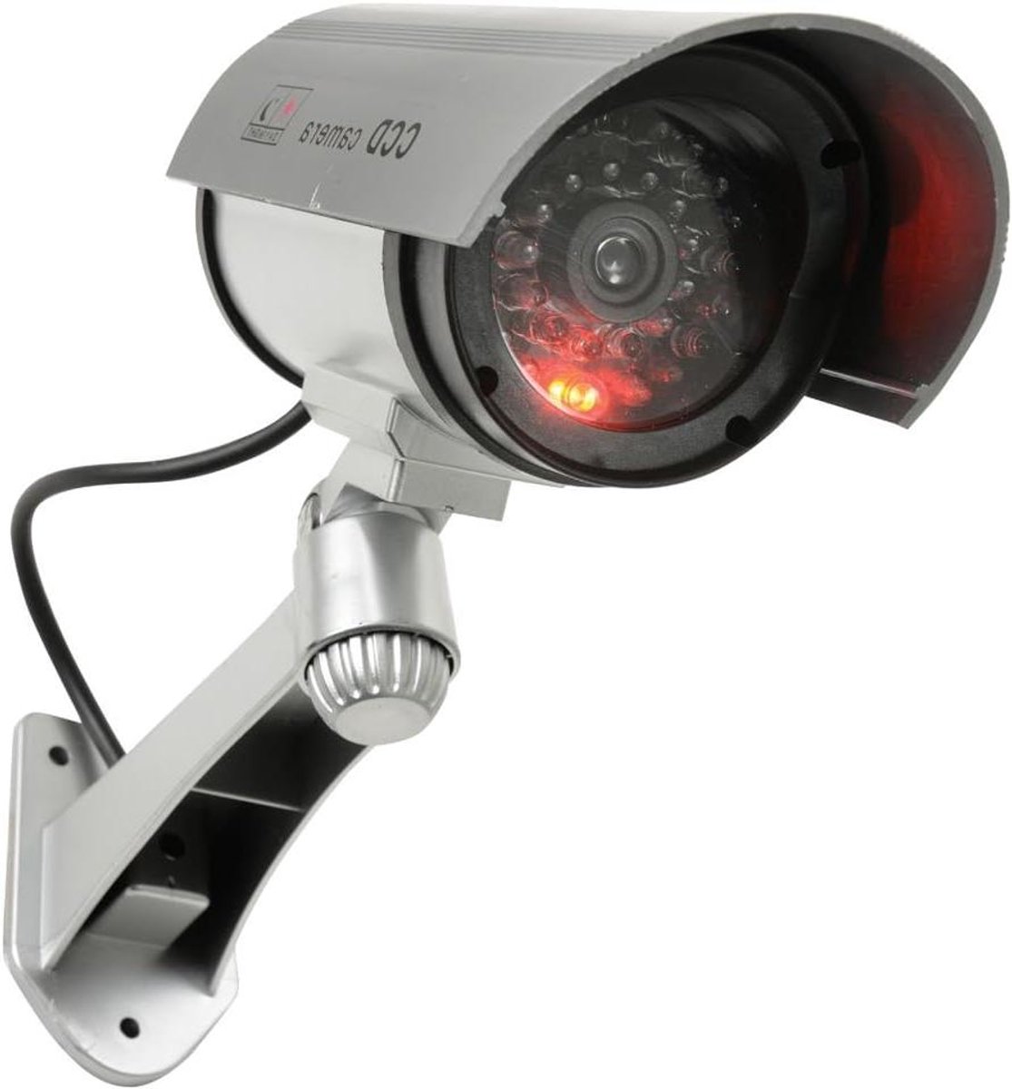 Dummy Beveiligingscamera - Nep Camera - Inbraak Afschrikken - Knipperende LED - 17.5 cm - Zilver