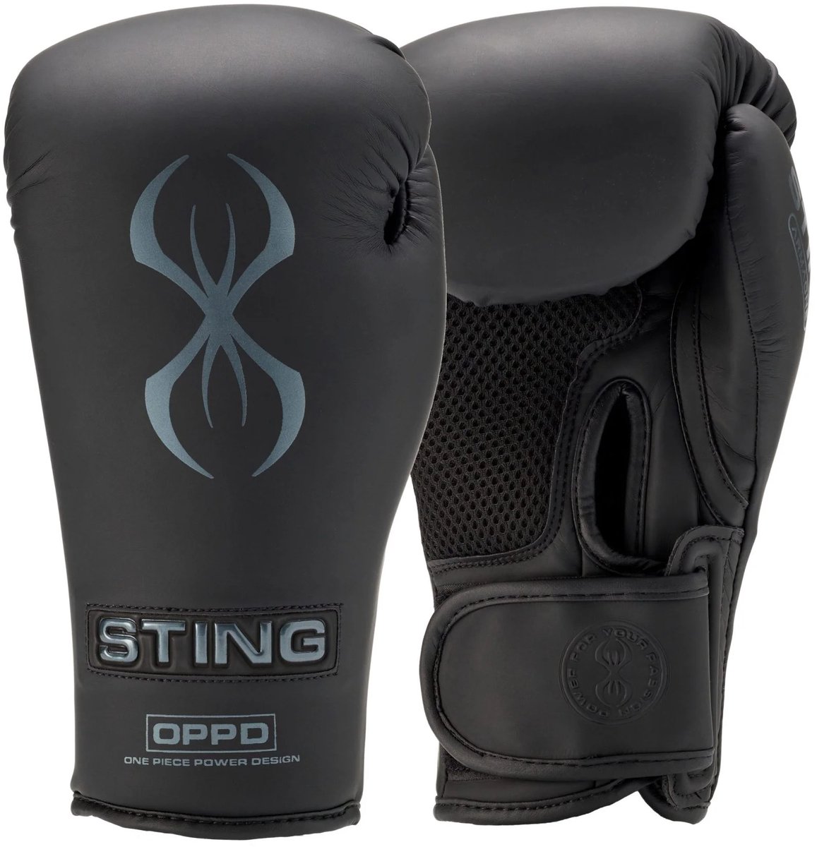 STING Bokshandschoen ARMAONE | Gun metal Grijs | klittenband (Maat: 10OZ)