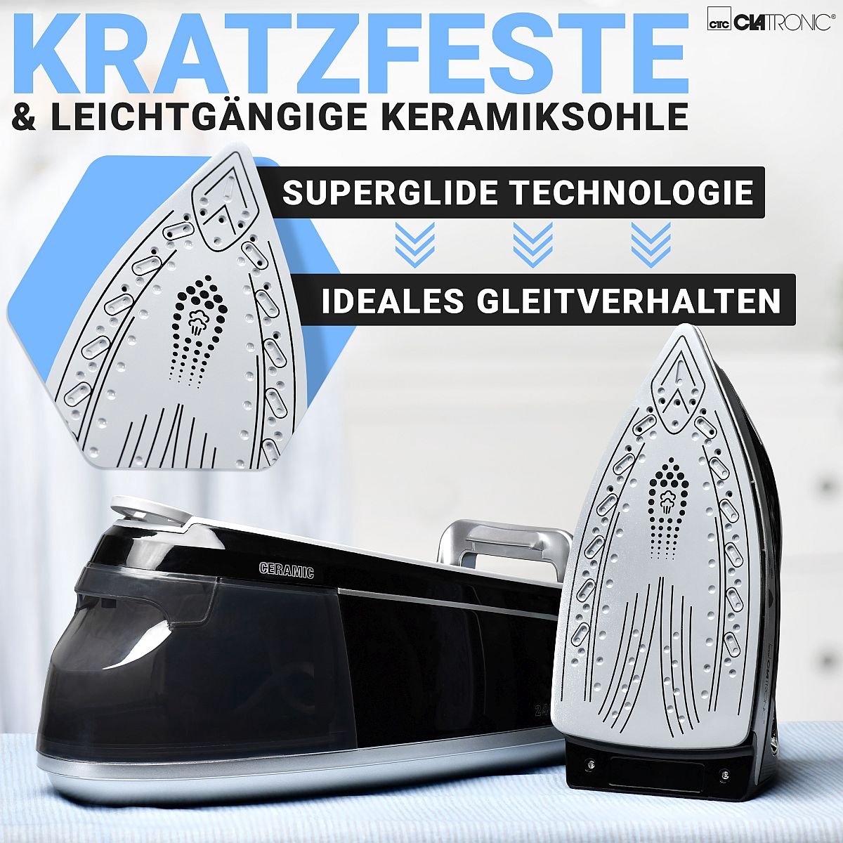 Clatronic DBS 3749 - Stoomstrijkstation met stoomstrijkijzer - 3.5Bar - 1,2Liter thumbnail 3