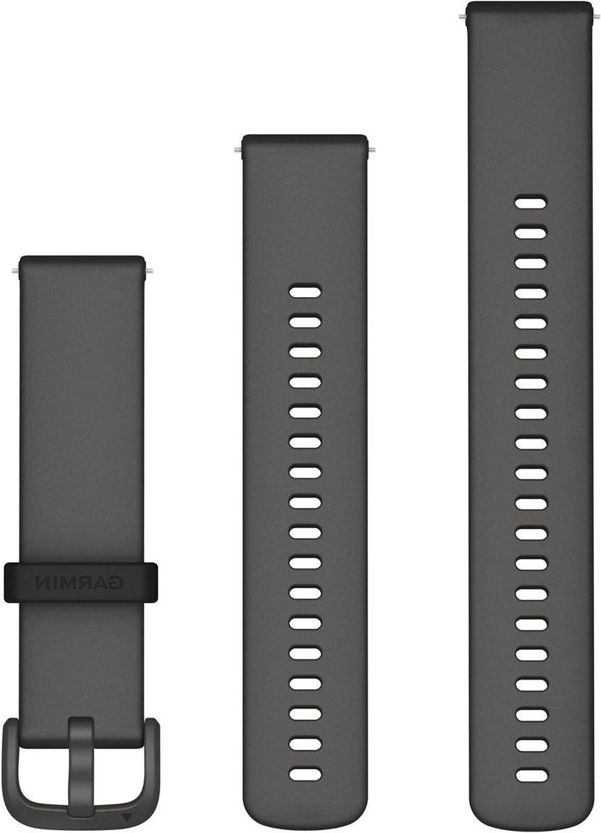Horlogeband - Sportbandje Vervangband - Sportief Gebruik - Quick Release Systeem - 20 mm - Pebble Grijs/Leisteen