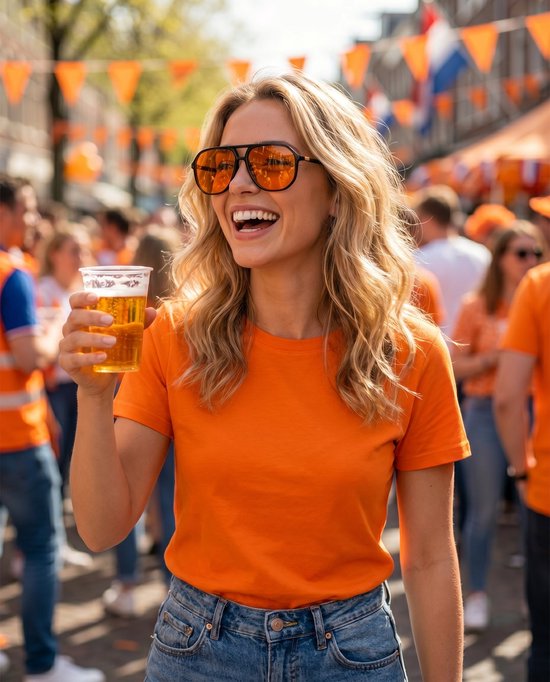 Montuurtjevoorjou - Perfetto Orange - Zonnebril - Heren - Dames - Festival Bril - Oranje van Montuurtjevoorjou — afbeelding 3