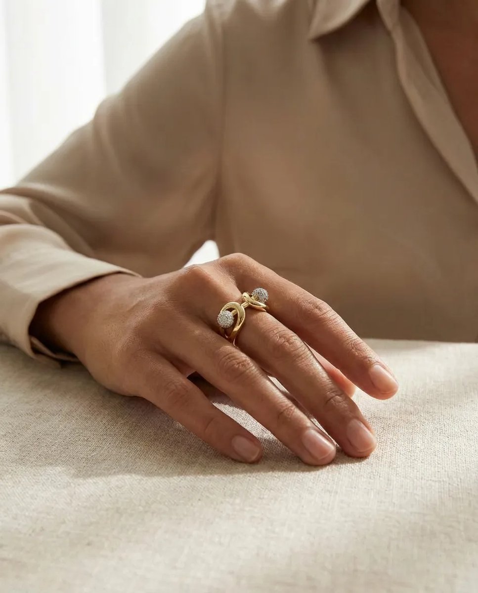 Dorvina 316L Staal Verkleurt Niet Sieraad Goudkleurig Zirkonia Tiffy Model Dames Ring