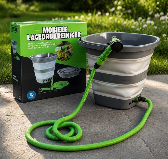 Draagbare Lagedrukreiniger - Emmer, Accu, Pomp - 15L - Draagbare Douche van Merkloos	 — afbeelding 2