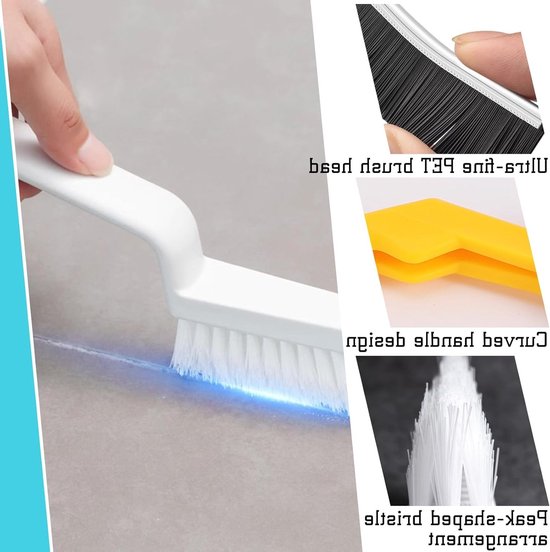 Set van 6 Rigide Schoonmaakborstels voor Tegels, Voegen en Hoeken - Ideaal voor Badkamer, Vloeren en Toegangspunten van Merkloos	 — afbeelding 2