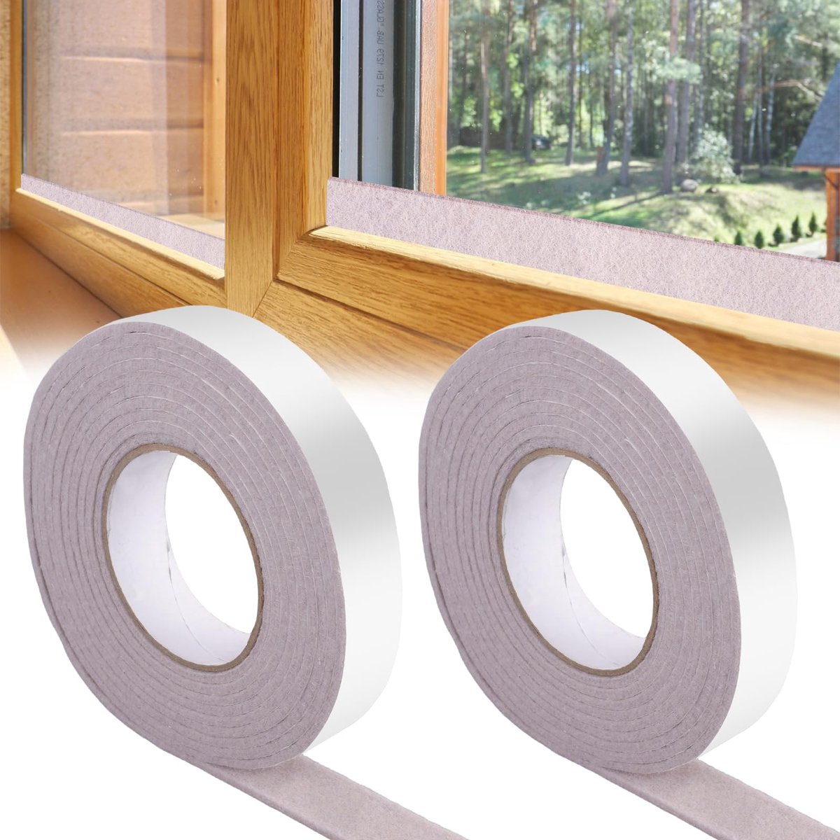 carmdering - Zelfklevende Condensstrip - Vochtabsorberende Rand - Filz Tape - Absorbeert 130g Vocht - Geluidsdempend 4mm - Milieuvriendelijk Filz - Scheurbestendig en Giftvrij - Beschermt Tegen Schimmelschade - 2 Stuks