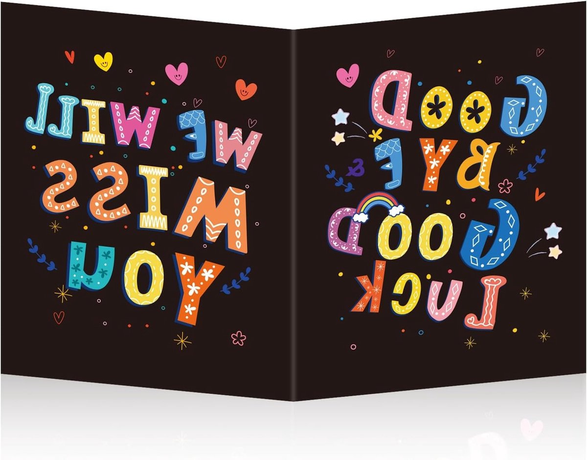 Grote afscheidsgroetkaart van 28x44 cm met envelop voor collega's, vrienden en speciale gelegenheden, perfect als afscheidscadeau