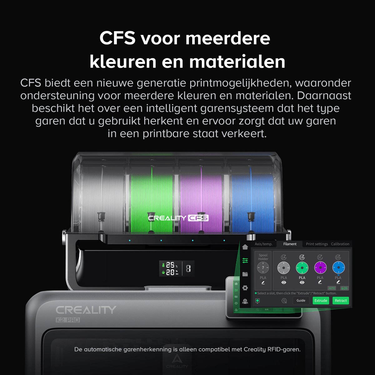 Creality K2 Pro Combo 3D Printer – Multicolour Print met CFS – 600 mm/s Topsnelheid – Dual AI-Camera – Automatische Leveling – WiFi & App – 300 × 300 × 300 mm – Direct Printklaar — afbeelding 6