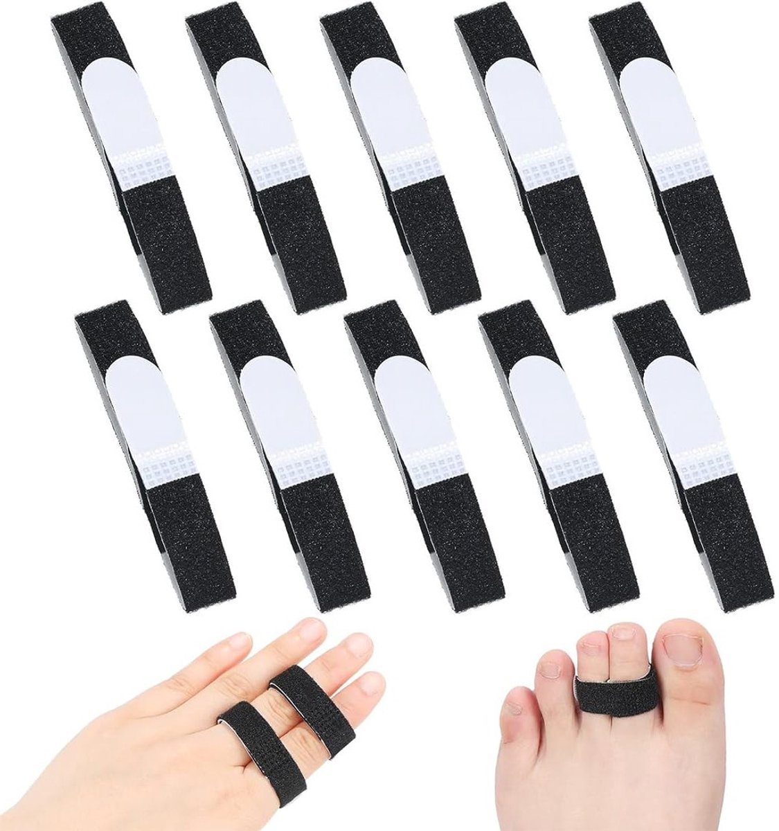 Set van 10 Vinger Splints - Herbruikbare en Ademende Vingersteunen - Verstelbare Ondersteuning voor Tendonitis en Gewrichtspijn