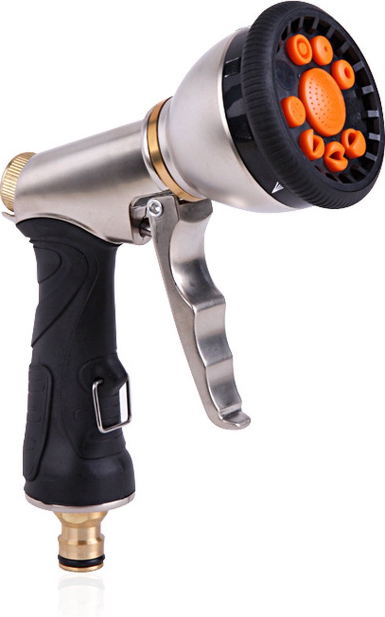 REWYTAZ-Spuitpistool Voor Tuinslang Met Verstelbare Sproeikop 9 Standen Hogedruk metalen waterpistool handsproeier voor het besproeien van planten