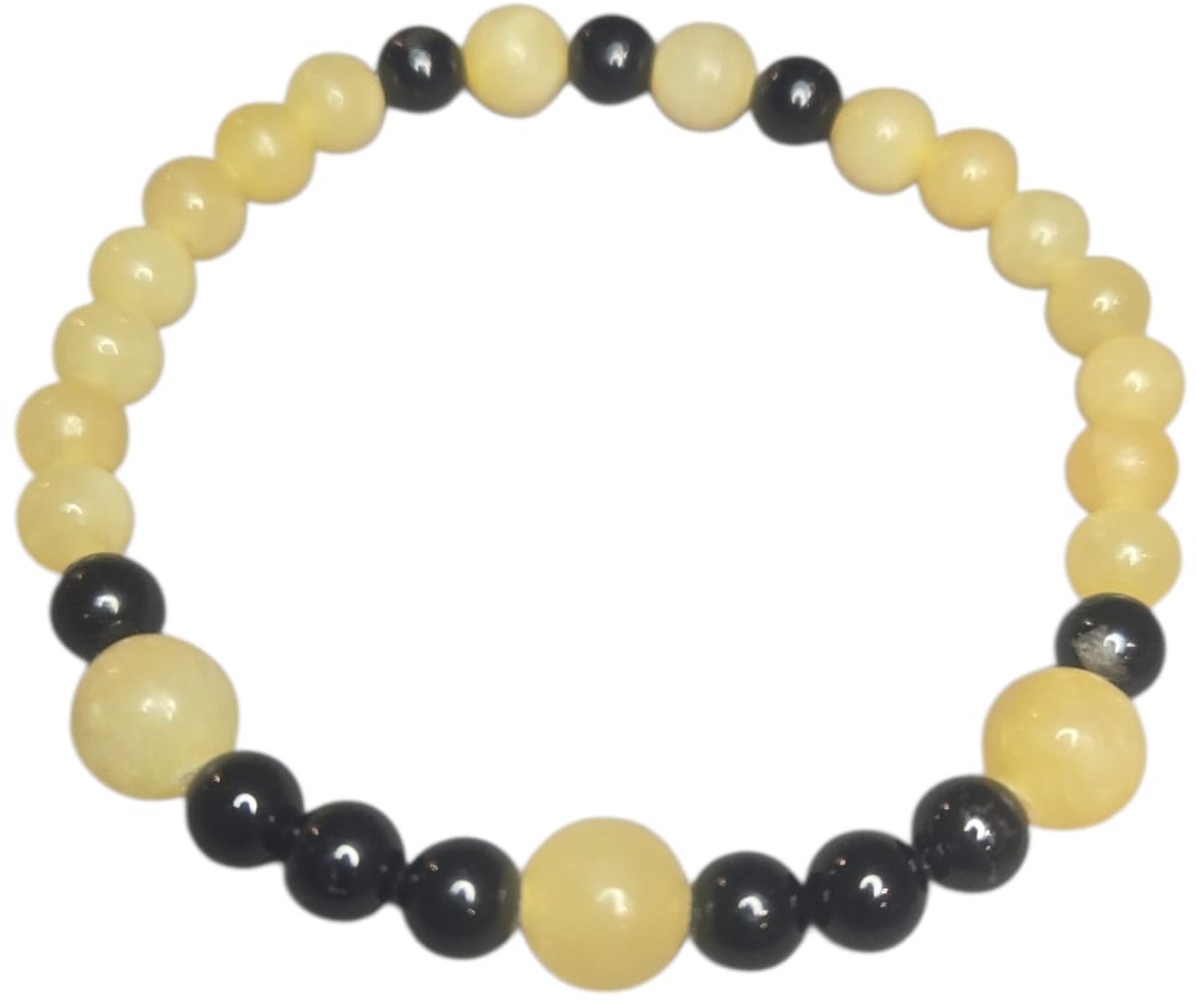 citrien armband met zwarte toermalijn.