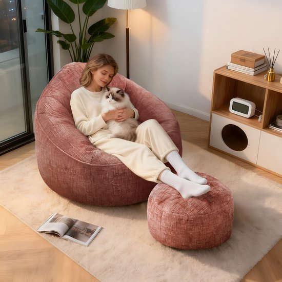 Hiaonyx Zitzak sofa comfortabel zitmeubel voor woonkamer en slaapkamer - Roze