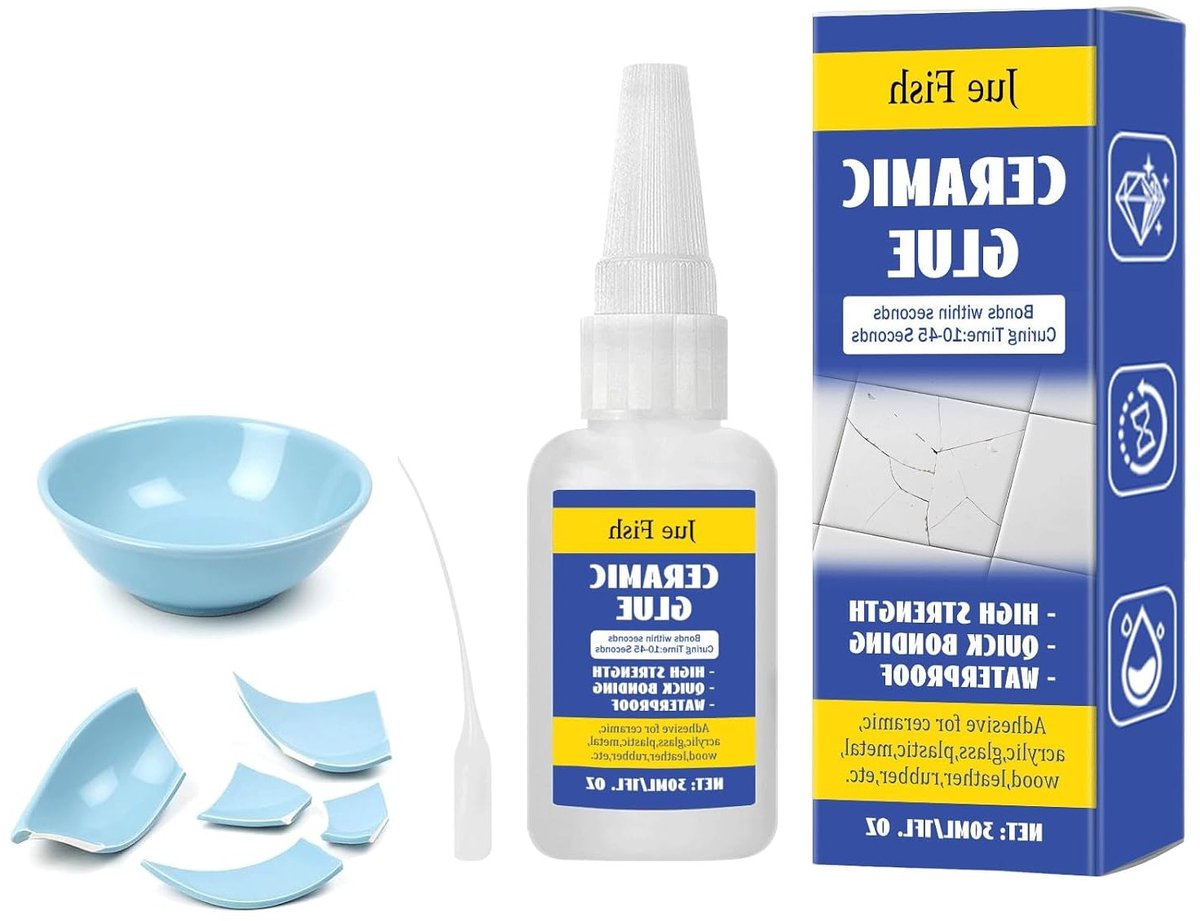 30 ml Porselein Lijm, Keramische Lijm met Anti-Verstop Cap, Sterke Superlijm voor Keramiek, Servies, Vazen en Koffiekoppen, Ideaal voor Reparaties en Klussen