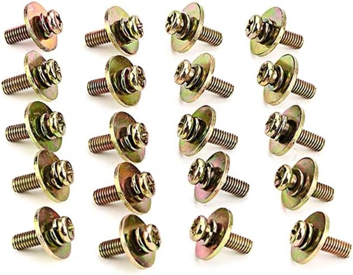 20 Stuks Metalen Drumset Lug Claw Haak Bevestigingsschroeven met Ring voor Snare, Tom en Bass Drum Accessoires