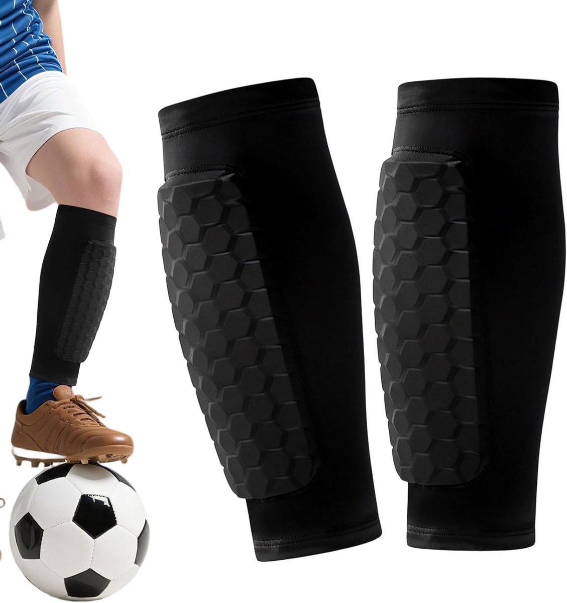Ademende en antislip scheenbeschermers voor kinderen, stootvast en comfortabel voor voetbal, fietsen en klimmen
