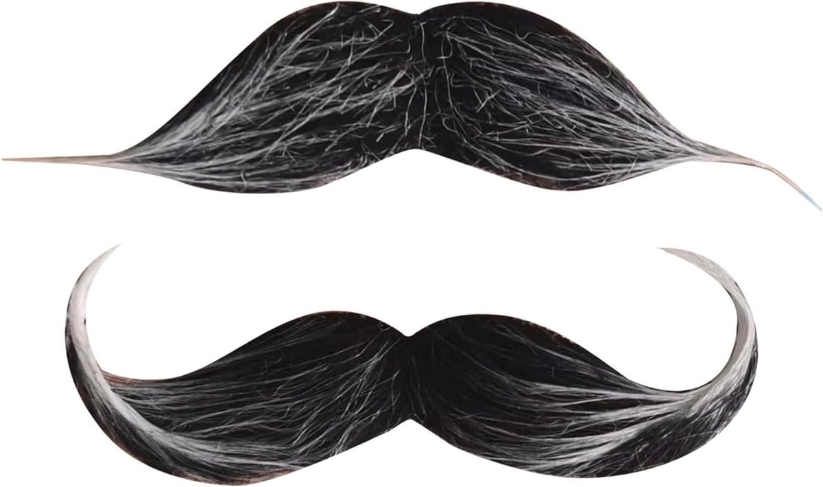 Realistische Neppartijbaard en Snor voor Mannen - 80s Cosplay Kostuum Accessoires, Perfect voor Feestjes en Themed Evenementen (Zwart)