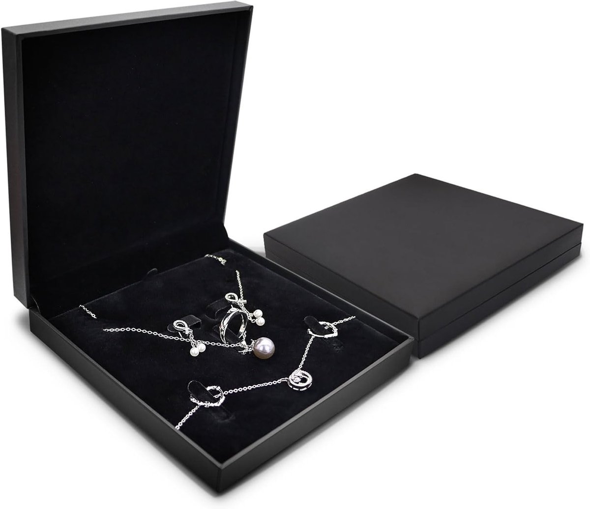 Reis Sieraden Organizer - Compacte Opbergdoos voor Ringen, Kettingen, Oorbellen en Armbanden (Zwart)