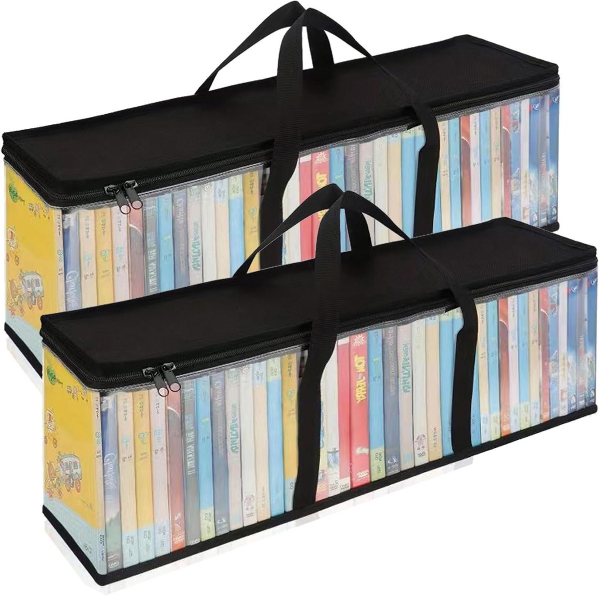 2 Stuks Draagbare DVD/CD Opbergzakken, Handige Disc Tas voor Films en Videogames, Beschermende Organizer met Stevige Handvatten en Ruimte voor 60 Schijven