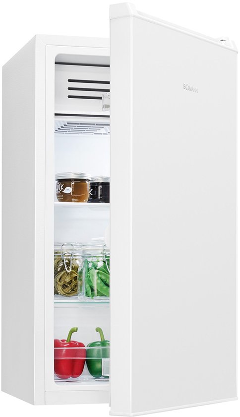 Koelkast Bomann KS 7257 wit 83L energiezuinig stil ijsblokjesvak LED-verlichting omkeerbare deur