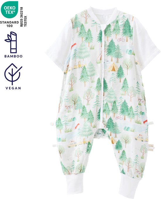 Zomerslaapzak Baby met Benen 0.5 TOG - Licht & Ademend - Zachte Bamboe - Slaapzak Baby Zomer - M (80-92) - vos&bos®