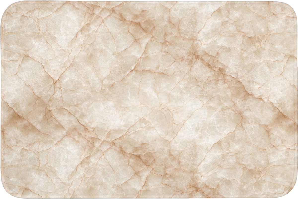 WC mat 90x60 cm - Antislip - Kristalstructuur - Bruin - Marmer - Toiletmat - Vloermat - Do