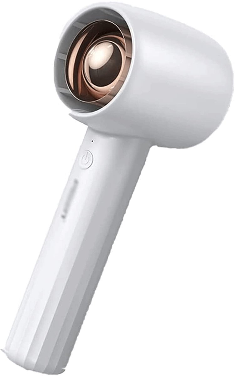 carmdering - Ventilator - Draagbare ventilator - Kleine ventilator - 3 snelheden, 2000 mAh, 155×57×55 mm - Stil, ergonomisch handvat, antislip - USB oplaadbaar, groen of wit - Perfect voor thuis, kantoor en reis - Wit