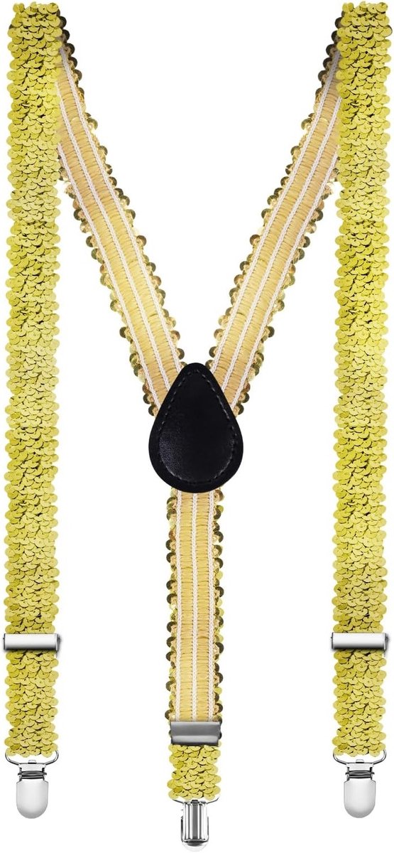 Verstelbare Y-Back Sequin Suspender voor Mannen en Vrouwen - Feestaccessoires voor Carnaval en Kostuums