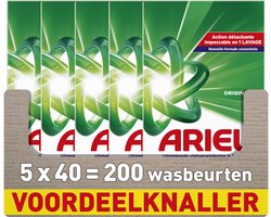 Ariel Snel Oplosbaar Waspoeder Original - 5 x 40 Wasbeurten