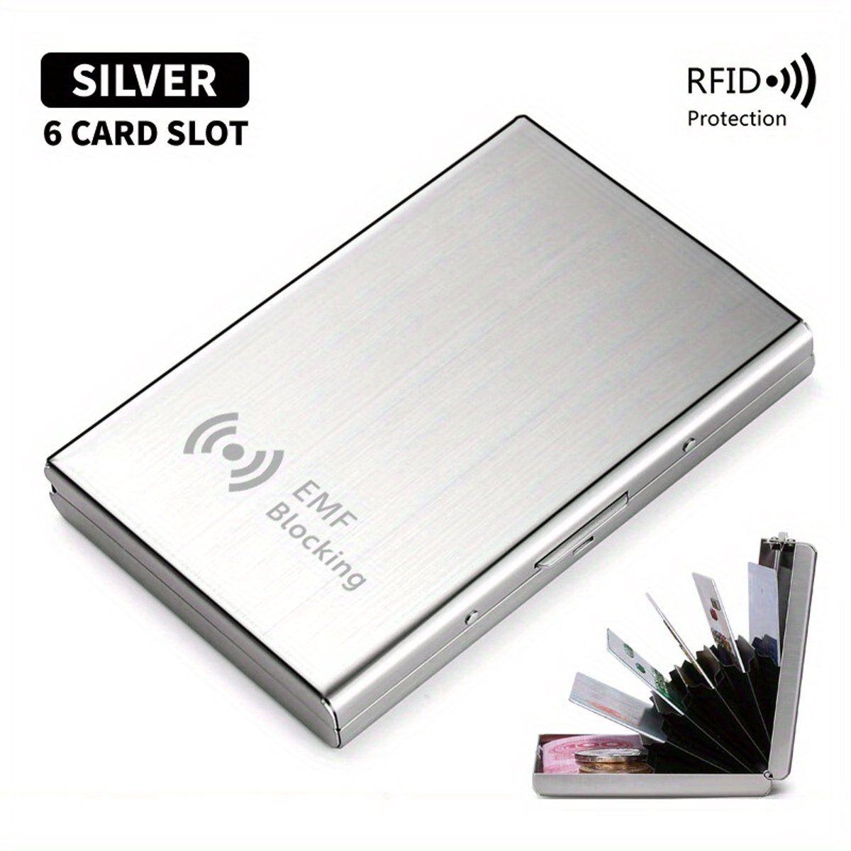Livé® Zilver RFID Kaarthouder – RVS Pop-up Kaartbeschermer