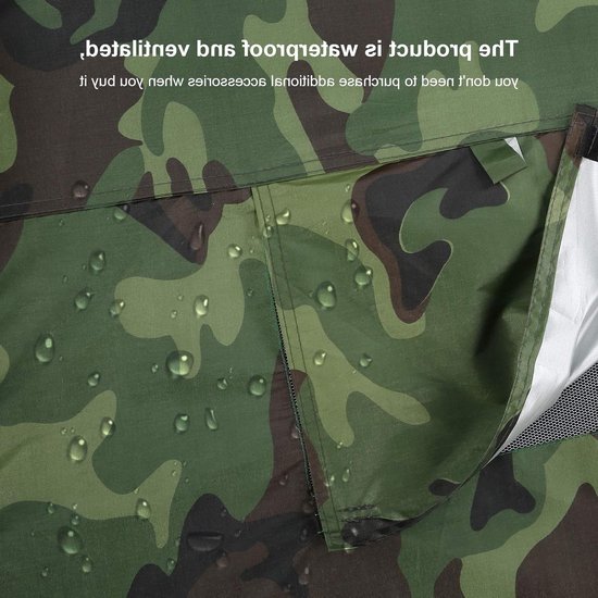 Allecto - Vistent - Camping - Waterdicht - Camouflage - Outdoor - Draagbare - Geschikt voor merk - Twee Personen - Groen - Ruime Camouflagetent voor 2 personen met waterdichte zonneklep van Merkloos — afbeelding 5