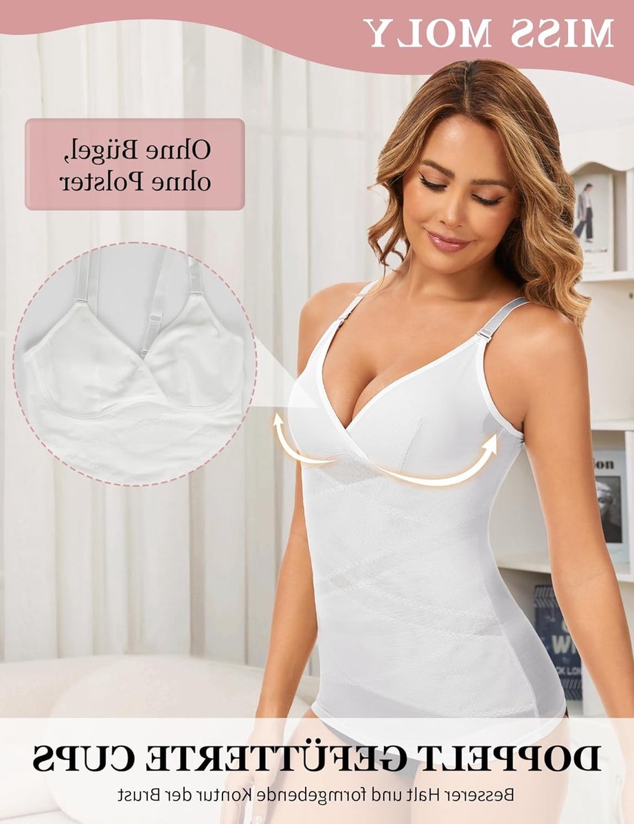 Dames Mesh Shaping Tanktop met Tummy Control en Elastische Pasvorm voor een Mooi Figuur, Ideaal als Shapewear Camisole en Onderkleding