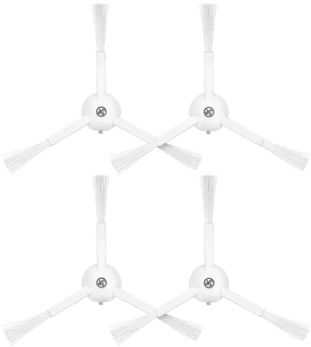 Zijborstels voor Robotstofzuiger - Set van 4 - Duurzame Hoogwaardige Materialen voor Efficiënt Stofzuigen - Wit