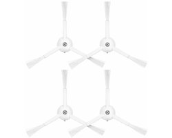 Zijborstels voor Robotstofzuiger - Set van 4 - Duurzame Hoogwaardige Materialen voor Efficiënt Stofzuigen - Wit