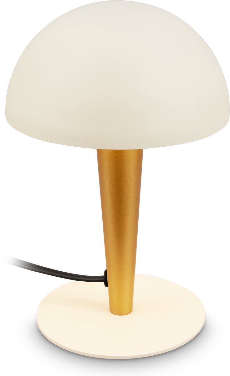 BRILONER Wanda - Tafellamp - met E14 fitting - met kabelschakelaar - bedlamp slaapkamer - woonkamer lamp - out wit - Ø15 x 22.5 cm