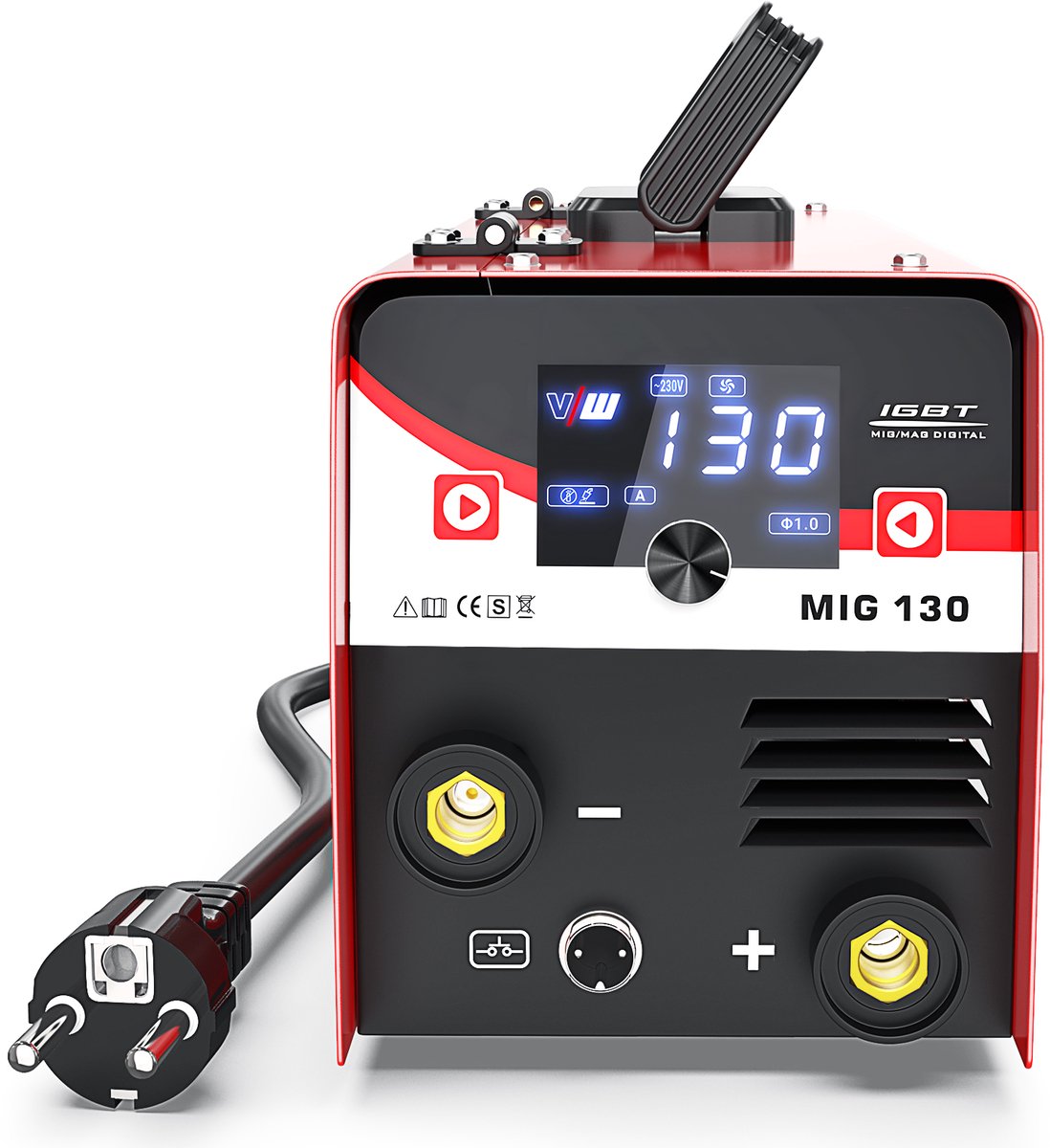 Vector Welding MIG Lasapparaat Set - 130A - Inclusief Lasdraad & Bikhamer met Staalborstel – foto 3