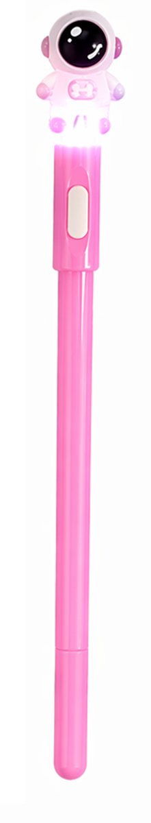 Lichtgevende Astronaut Pen Roze - 3D Ruimte Topper - LED Gadget voor Meisjes & Jongens